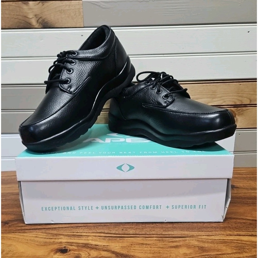 APEX Y900M Mens Black Lace Up Shoes Size 11.5 Wide New With Box
